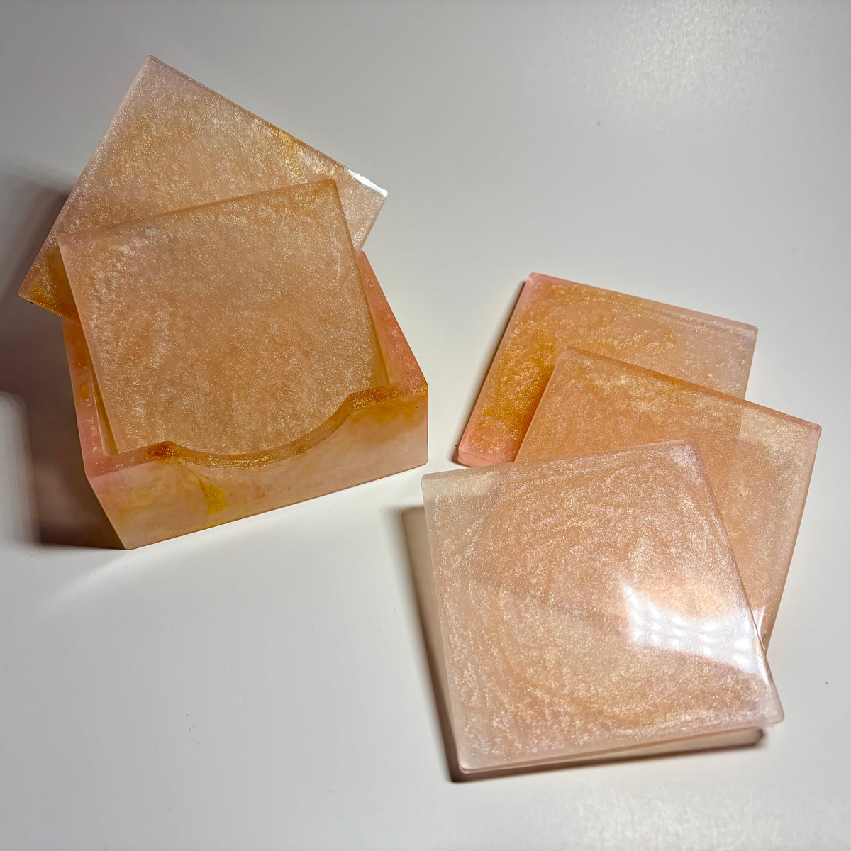 Sunset Glow Resin Coaster Set