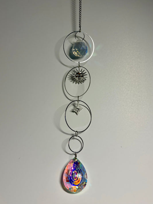 Star and Sun Fan Crystal Suncatcher Hanger
