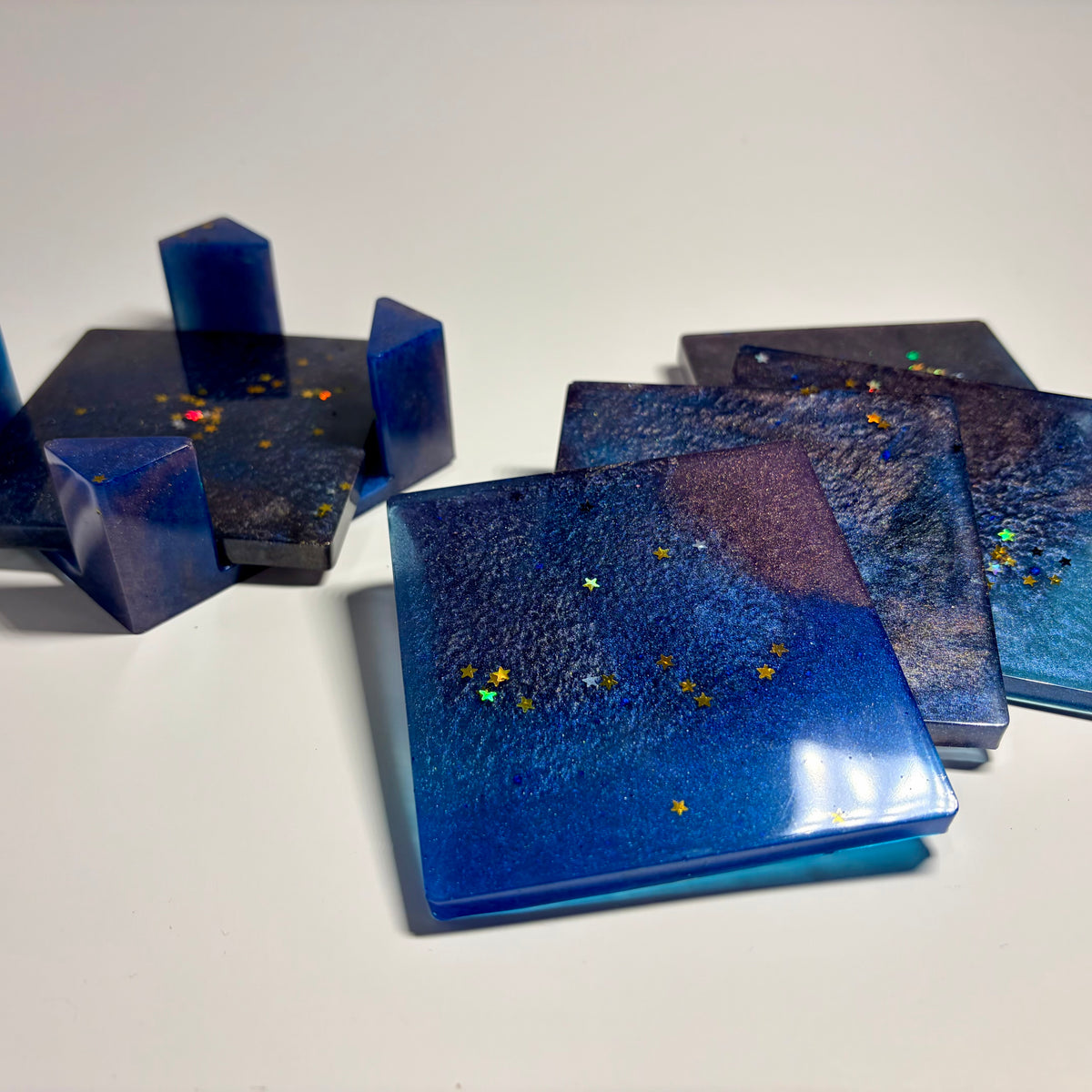 Midnight Galaxy Resin Coaster Set