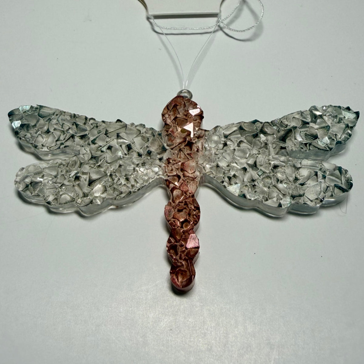 Druzy Crystal Dragonfly Charm Ornament