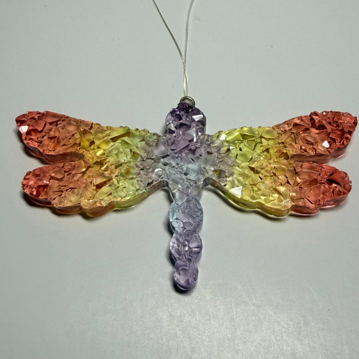 Druzy Crystal Dragonfly Charm Ornament