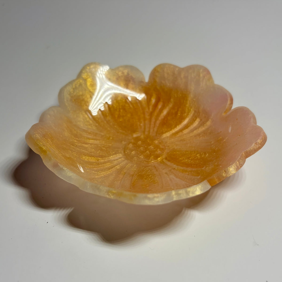 Handmade Resin Flower Trinket Bowl