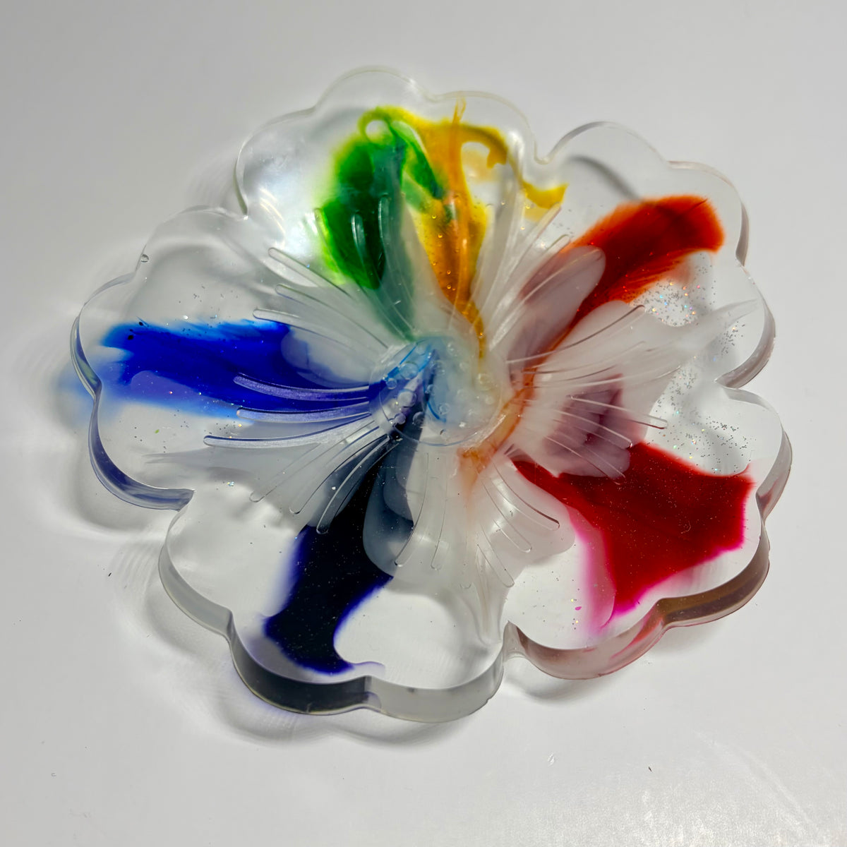 Handmade Resin Flower Trinket Bowl