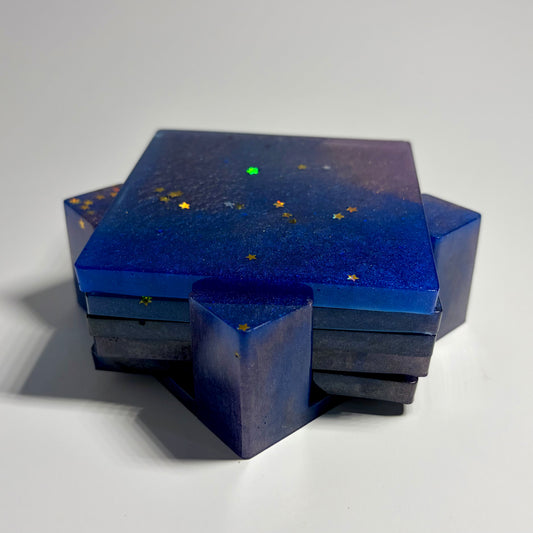 Midnight Galaxy Resin Coaster Set