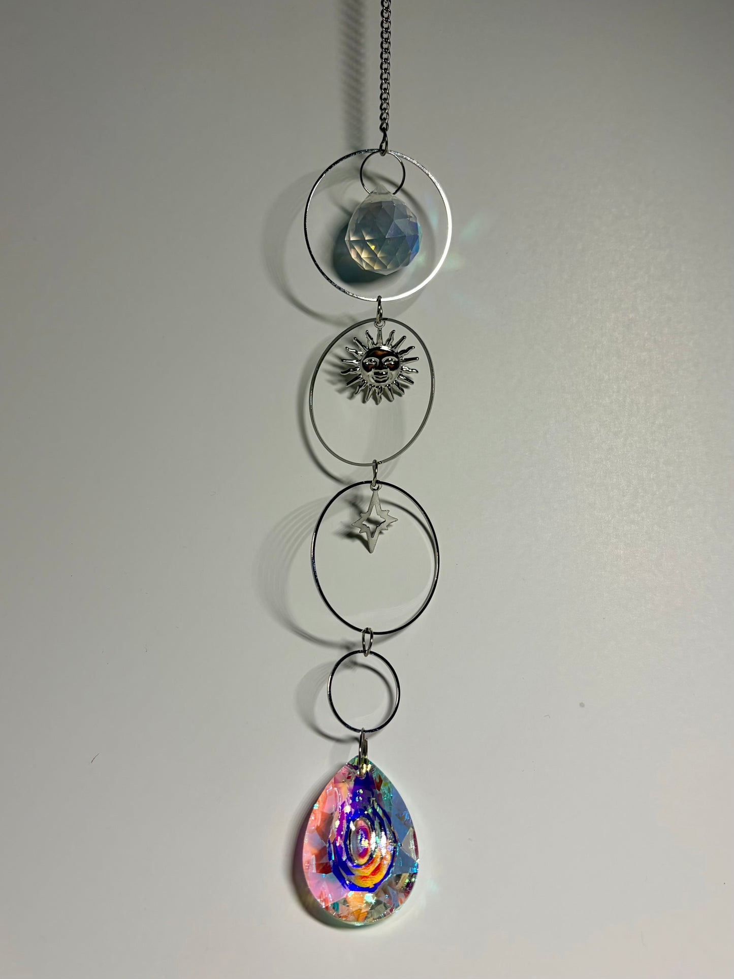 Star and Sun Fan Crystal Suncatcher Hanger