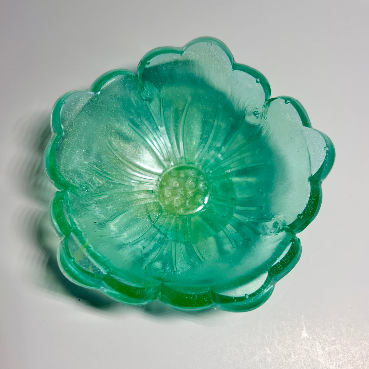 Handmade Resin Flower Trinket Bowl