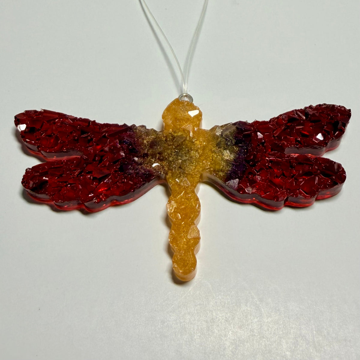 Druzy Crystal Dragonfly Charm Ornament