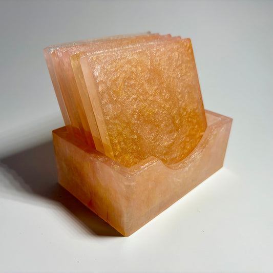 Sunset Glow Resin Coaster Set