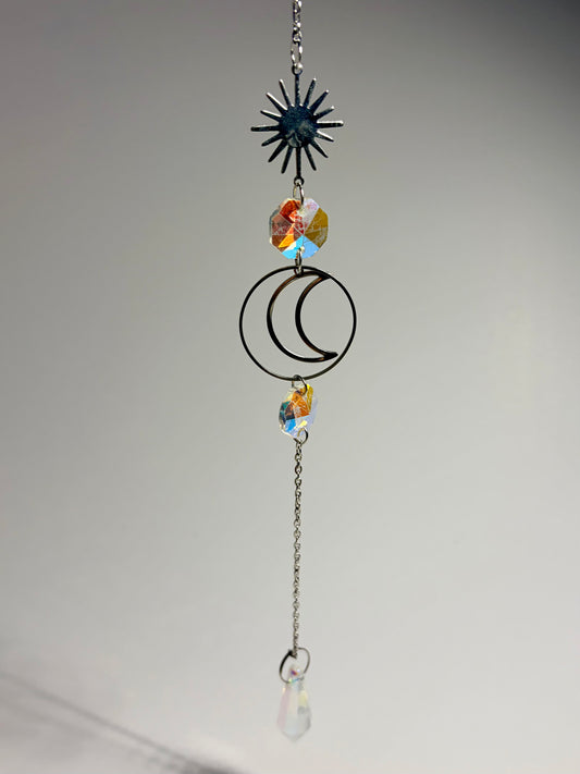 Sun and Moon Crystal Suncatcher Hanger