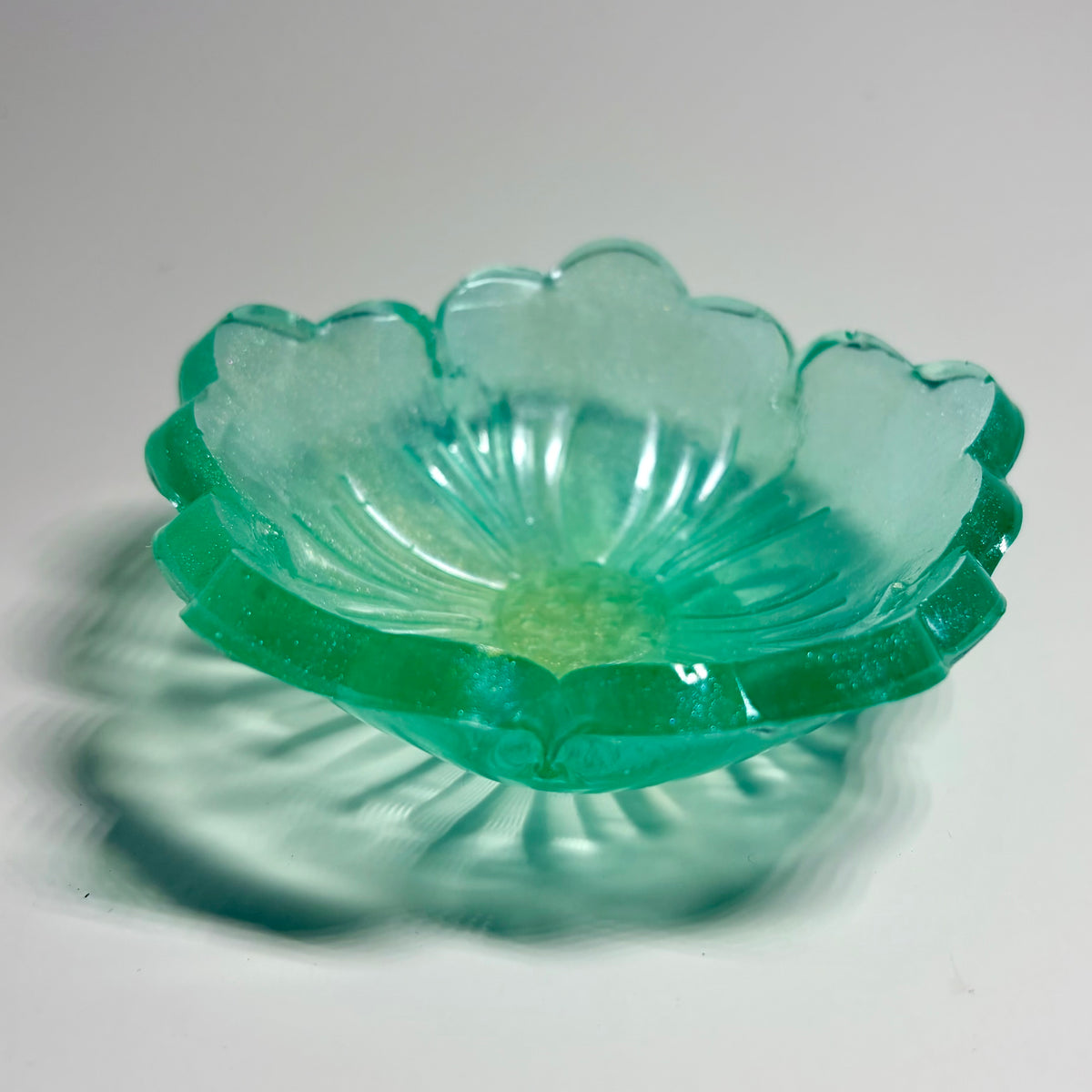 Handmade Resin Flower Trinket Bowl
