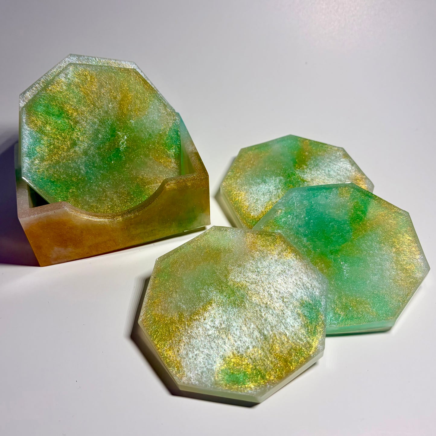 Sea Glass Resin Coaster Set