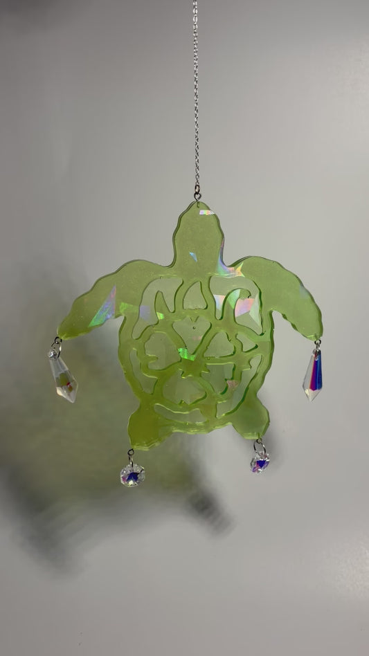 Green Sea Turtle Resin Suncatcher