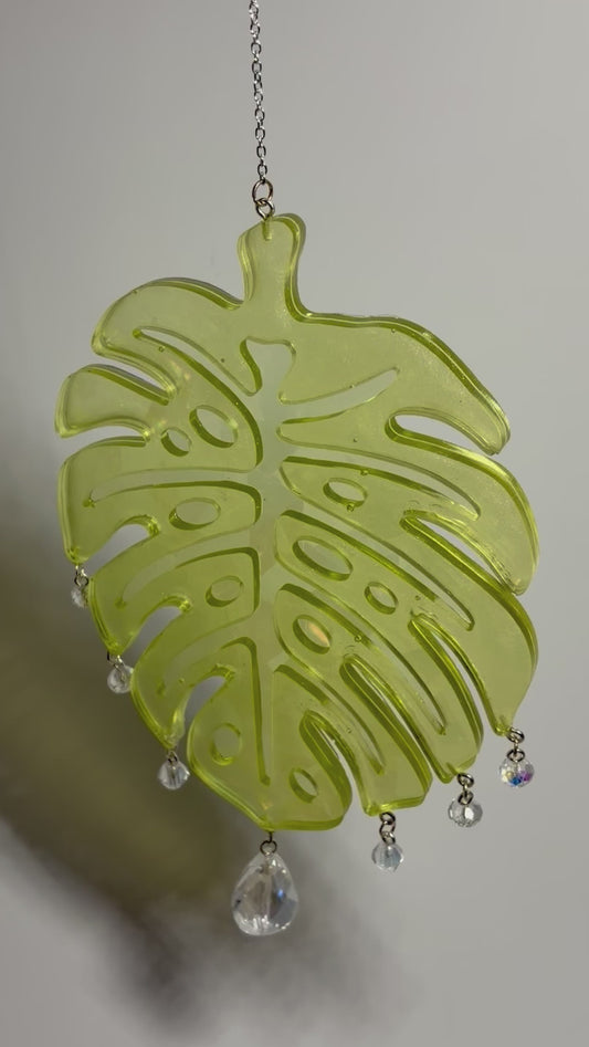 Tropical Monstera Leaf Resin Suncatchers