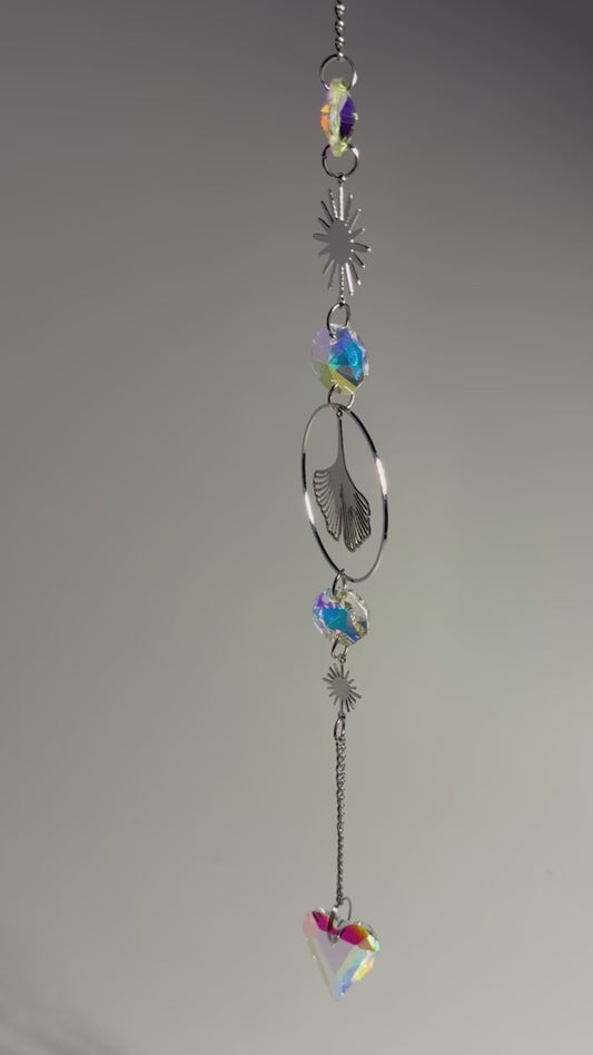 Open Leaf Crystal Suncatcher Hanger