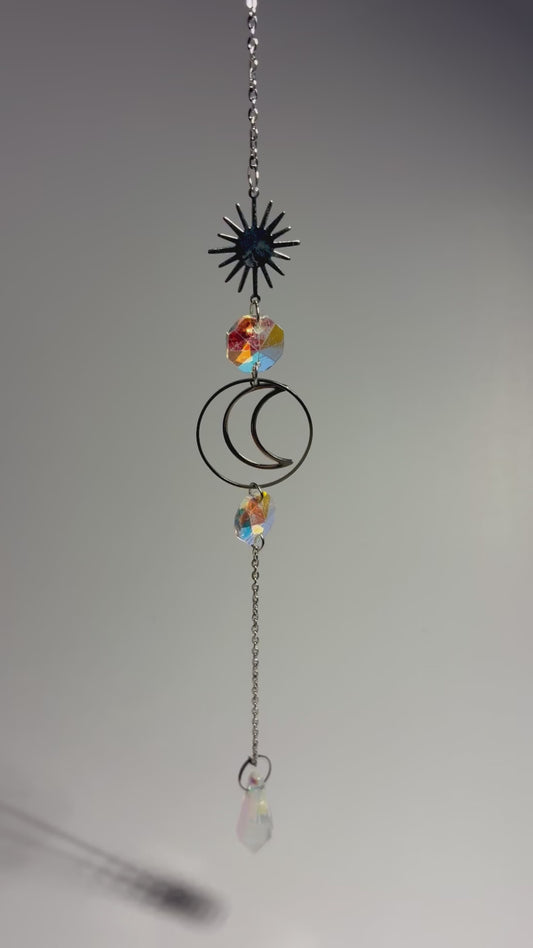 Sun and Moon Crystal Suncatcher Hanger