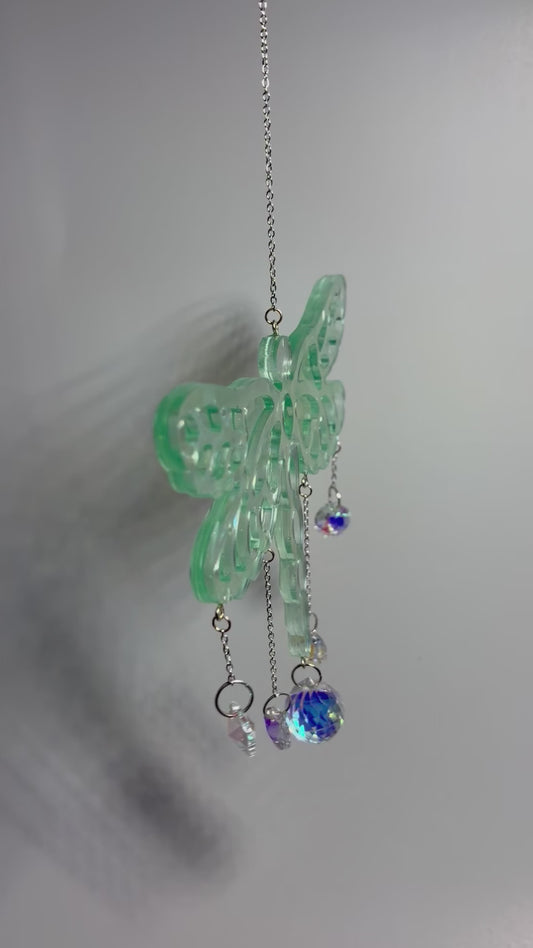 Teal Handmade Dragonfly Resin Suncatchers