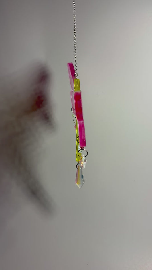 Pink Lemonade Handmade Dragonfly Resin Suncatchers